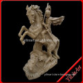 Natural Marble Stone Roman Warrior Statue Carving On Horseback